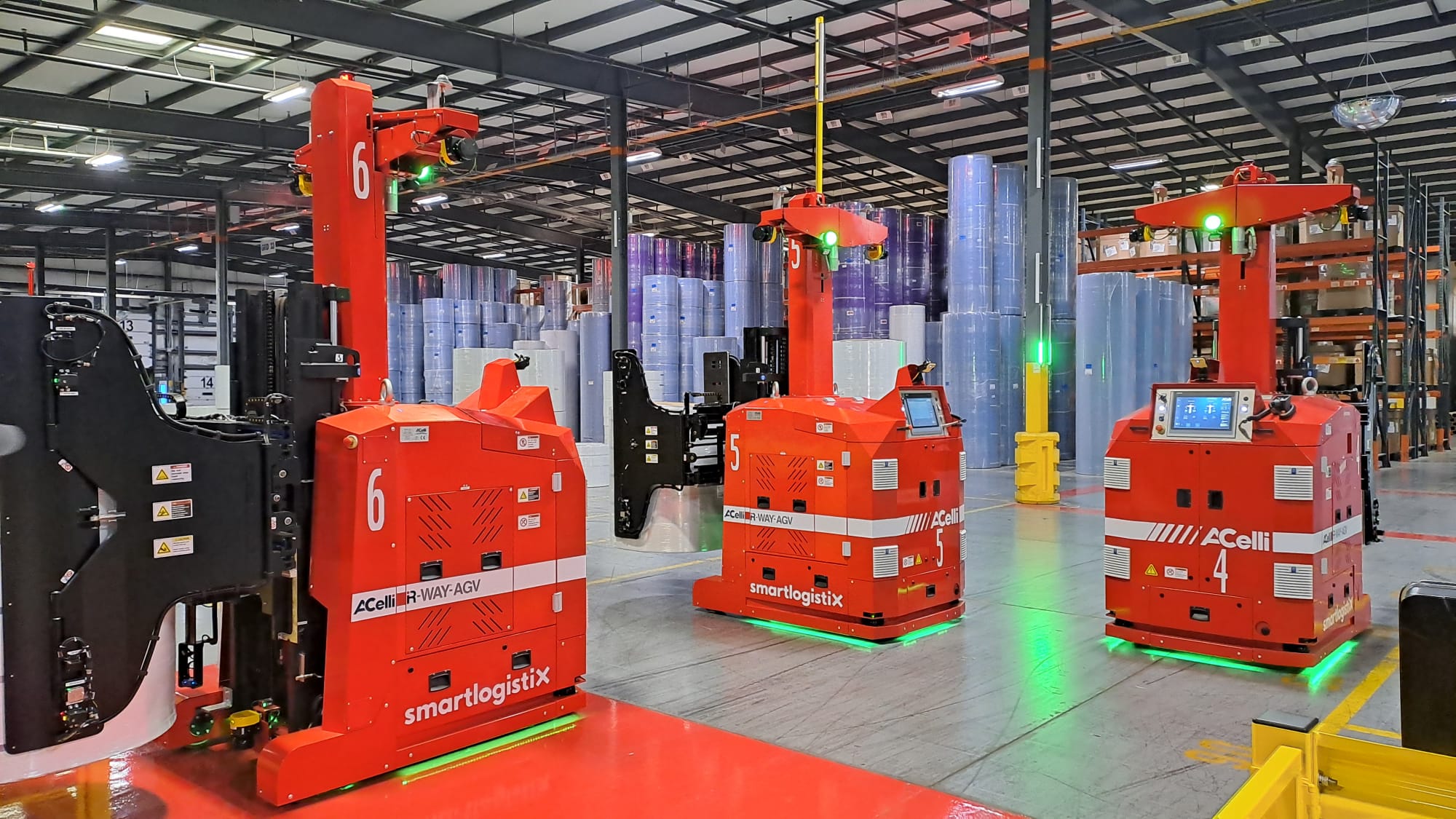 The automated warehouse for paper and nonwoven reels